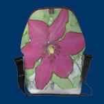 Burgundy Clematis against greenery in pastel messenger bags