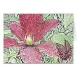 Burgundy clematis note card
