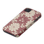 burgundy creme floral lattice damask iphone 4 cover