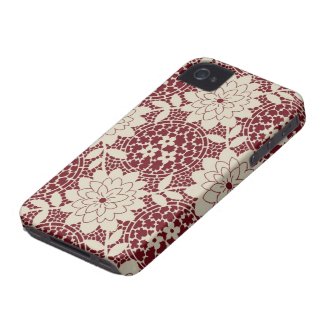 burgundy creme floral lattice damask casematecase