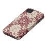 burgundy creme floral lattice damask iphone 4 cover