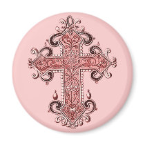 Burgundy Cross Magnet by RenascencePub Burgundy Cross Magnet