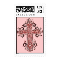 Burgundy Cross Stamp