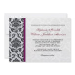 Burgundy Damask Monogram Invitation