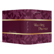 Burgundy Damask Planner binder