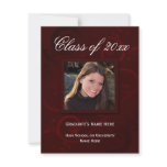 Burgundy Elegance Graduation Announcement invitations