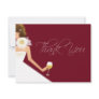Burgundy flat wine thank you card invites