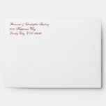 Burgundy Flowered Damask Invitation Envelopes