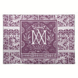 Burgundy French Renaissance Monogram MA placemats