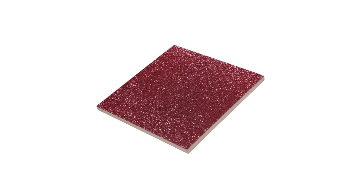Burgundy glitter ceramic tile Zazzle