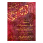 Burgundy Gold Mardi Gras Masquerade Ball Invite