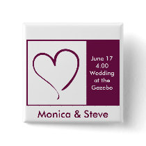 Burgundy Heart Love Button