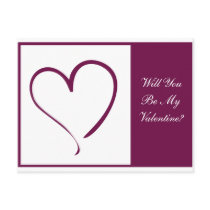 Burgundy Heart Postcards