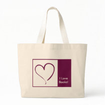 Burgundy Heart Tote Bag