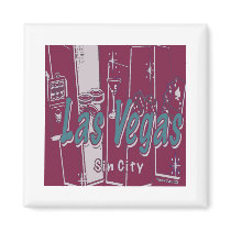 Burgundy Las Vegas Retro magnets by Incatneato Burgundy Las Vegas Retro magnets