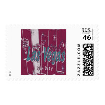 Burgundy Las Vegas Retro postage
