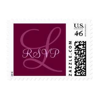Burgundy Monogram and RSVP Stamp stamp