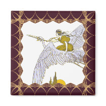 Burgundy Nouveau Frame Template magnets by JaZilla Burgundy Nouveau Frame Template magnets