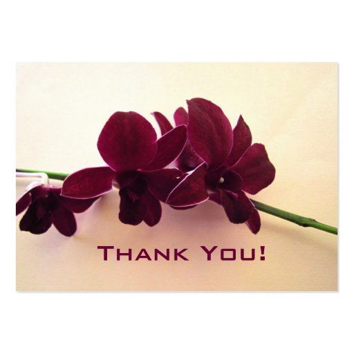 Burgundy Orchids Wedding Gift Tag/Business Card (front side)
