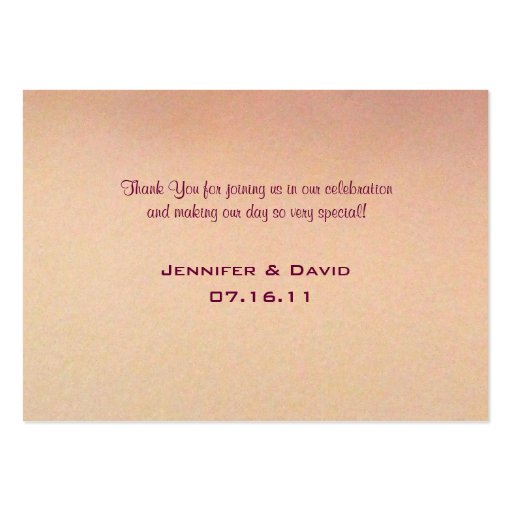 Burgundy Orchids Wedding Gift Tag/Business Card (back side)