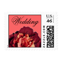 Burgundy Peony Wedding Postage