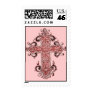 Burgundy Pink Cross Vintage Art US Postage Stamp!