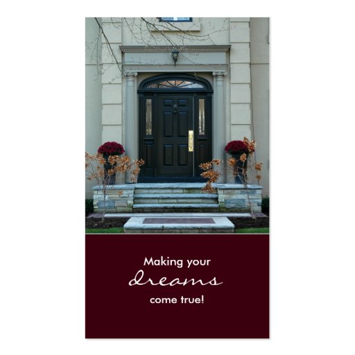 Burgundy Real Estate House Business Card (front side)