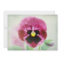 Burgundy Red Pansy Flower Invitation invitations