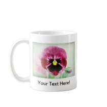 Burgundy Red Pansy Flower Mug On White mugs
