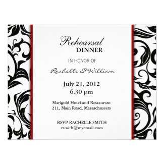 Burgundy Rehearsal Dinner Card Personalized Announcements