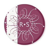Burgundy Romantic Rosette Magnet