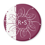 Burgundy Romantic Rosette Magnet