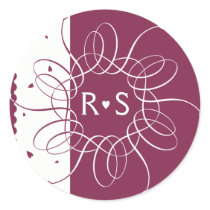 Burgundy Romantic Rosette stickers