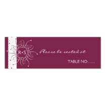 Burgundy Romantic Rosette Wedding Party Place Card business cards