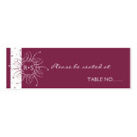 Burgundy Romantic Rosette Wedding Party Place Card Business Card