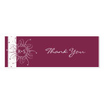 Burgundy Romantic Rosette Wedding Party Thank You Business Cards