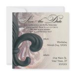 burgundy/sand "iron fleur de lis" SAVE THE DATE Invite