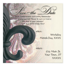 burgundy/sand "iron fleur de lis" SAVE THE DATE Invite