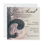 burgundy/ sand "iron fleur de lis" square invitation