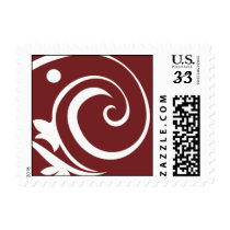 Burgundy Swirls and dot postage by twunschl Burgundy Swirls and dot postage
