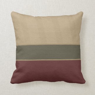 Burgundy Tan Colorblock Pattern Throw Pillow