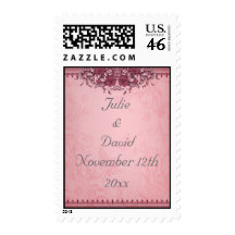 Burgundy Vintage Lace Wedding Stamps