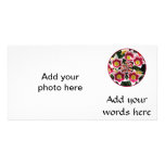 Burgundy &amp; White Tulips w/ "feedback" effect Photo Cards