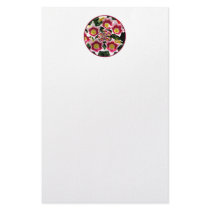Burgundy & White Tulips w/ "feedback" effect Custom Stationery