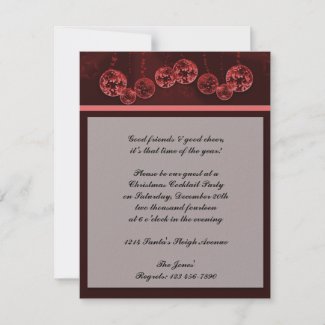 Burgundy Wine Christmas Ornaments and Stars invitation