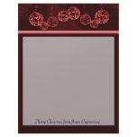 Burgundy Wine Christmas Ornaments and Stars Letterhead Design
