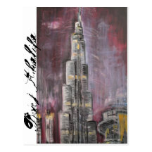 Burj khalifa dubai postcard