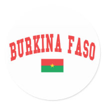 Burkina Faso College Style Round Stickers