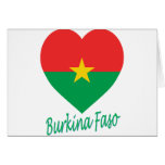 Burkina Faso Flag Heart cards