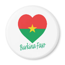 Burkina Faso Flag Heart Refrigerator Magnets